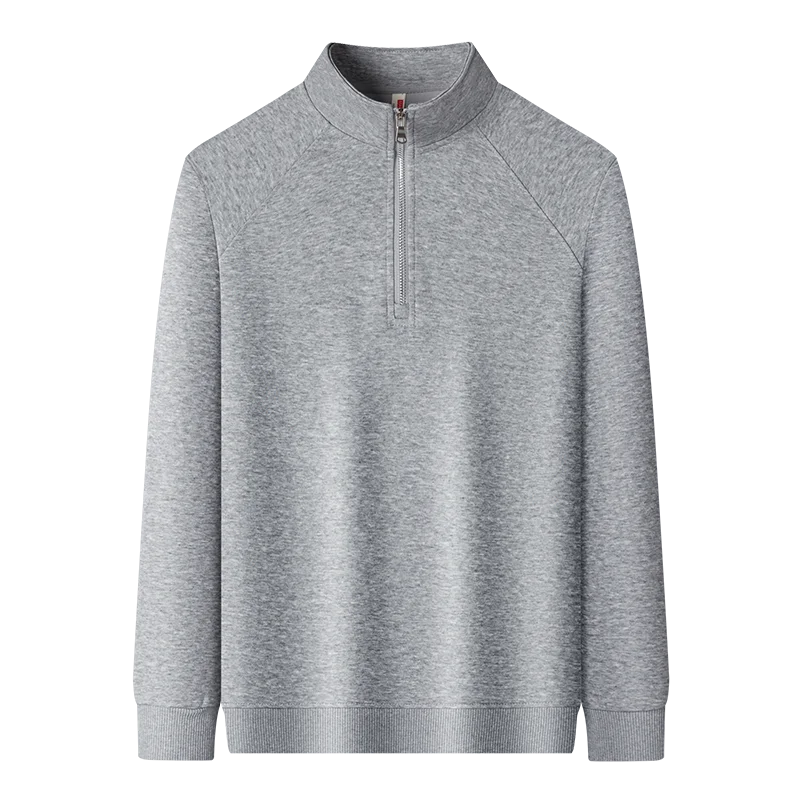 

Hot Sale Men Stand Collar Tops 2025 Autumn Trendy Breathable Cotton T-shirt Fashion Sport Clothes Long Sleeve Zipper Shirts