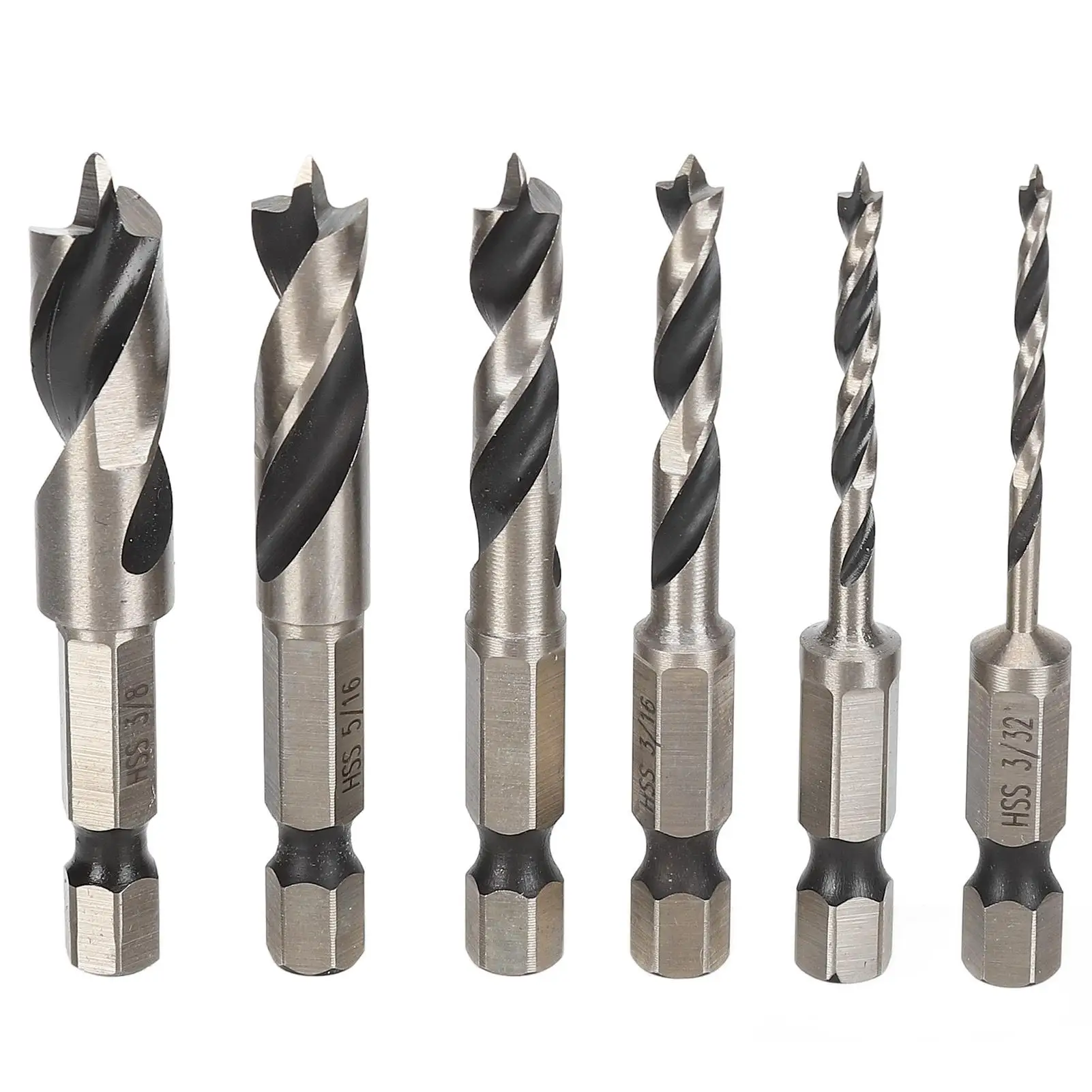 

3 Point Wood Drill Bit Set for furniture Making and for woodworking Tools Durable Sharp Drill Bits