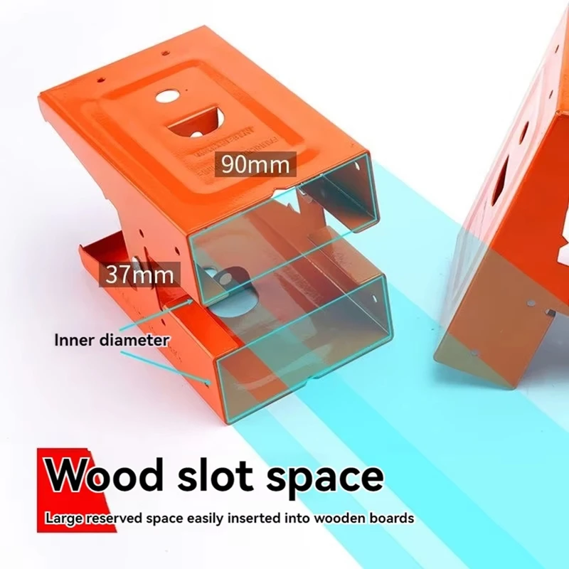 Braket ponsel meja kayu, perlengkapan pertukangan braket baja rakitan klip gergaji kuda DIY penguat furnitur