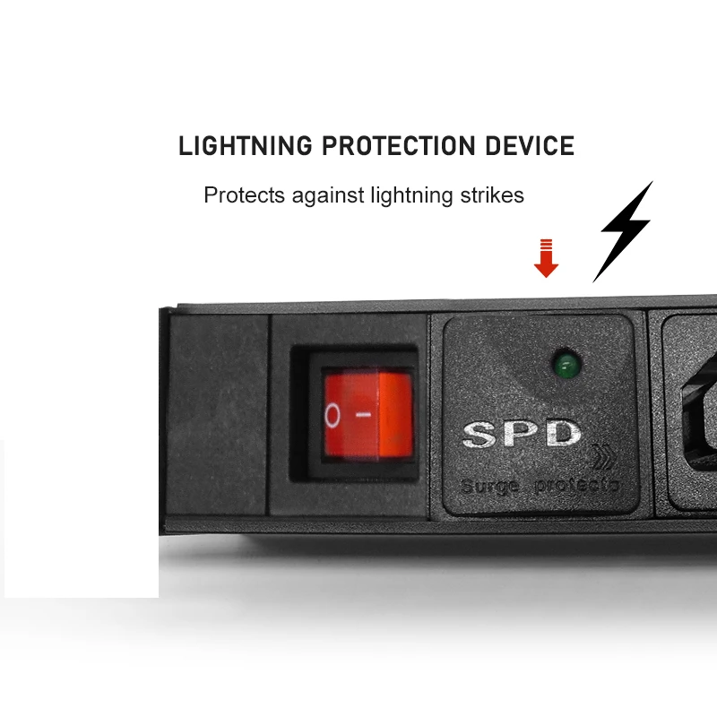 PDU Power Distribution 2 Unit Strip Network Cabinet Rack 16A  Universal Socket Outlet Surge protection C14 Interface