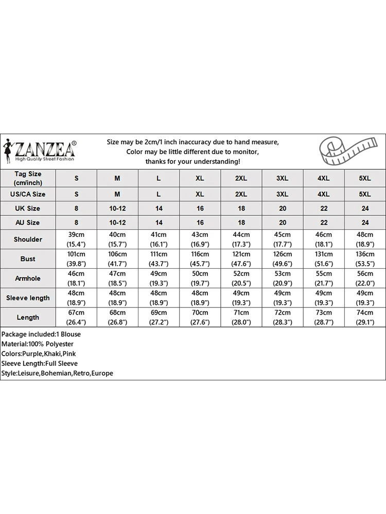 ZANZEA-Chemisier à Manches sulfet Col Rabattu pour Femme, Chemise Élégante et Décontractée, à lèvent, de Couleur Unie, Mode Coréenne, Collection Automne 2024