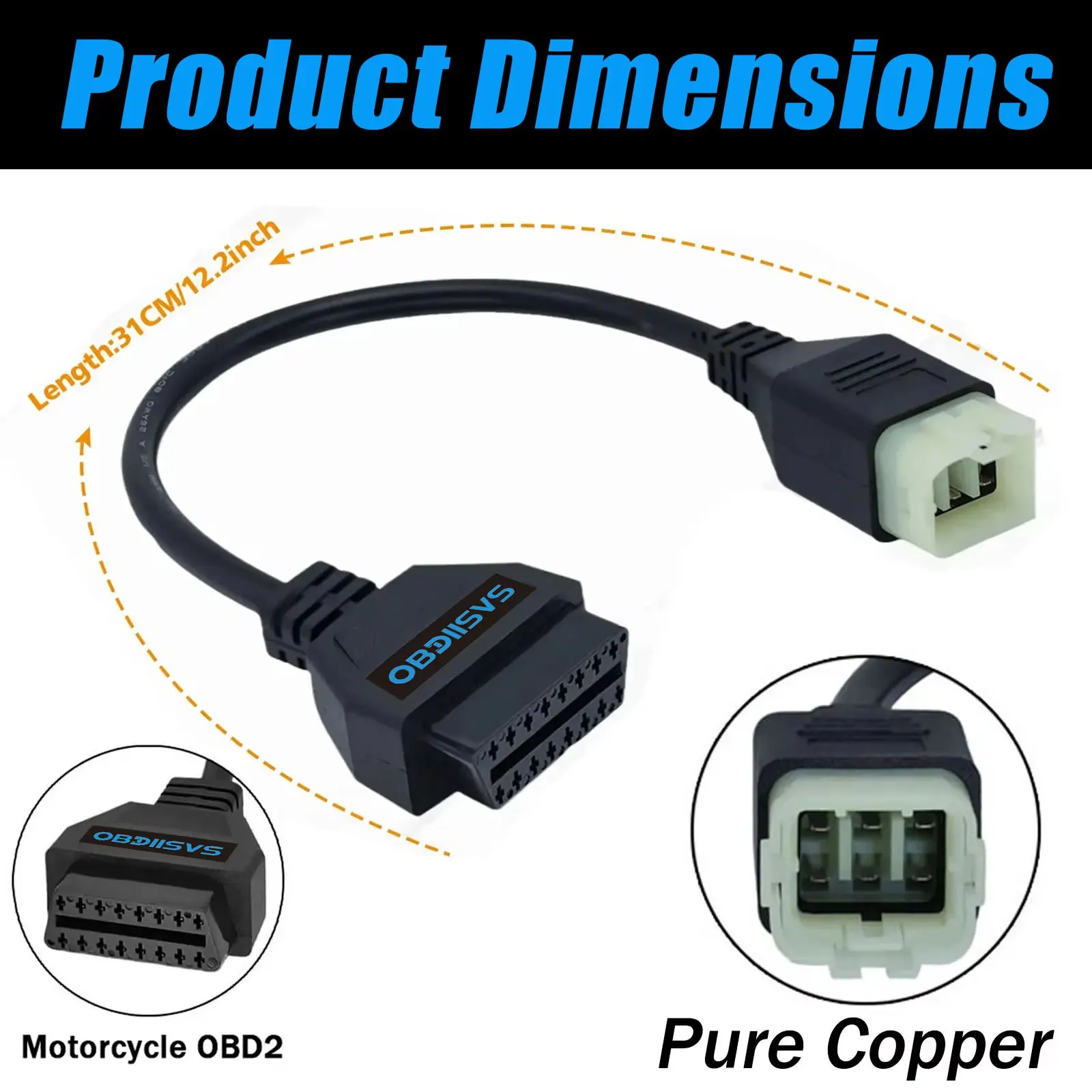 Für Royal Enfield 6-Pin OBD2 Diagnosekabel für Hunter 350/Himalayan/Classic 350/Meteor 350 Motorrad OBDII Adapterkabel – Detail 3