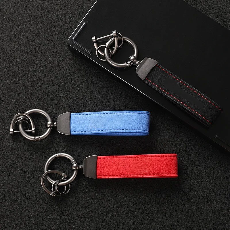 Suede Leather Car Keychain High-Grade Luxury Key Rings Holder Buckle Alcantara Bag Pendant Charms Best Gift for Christmas Xmas