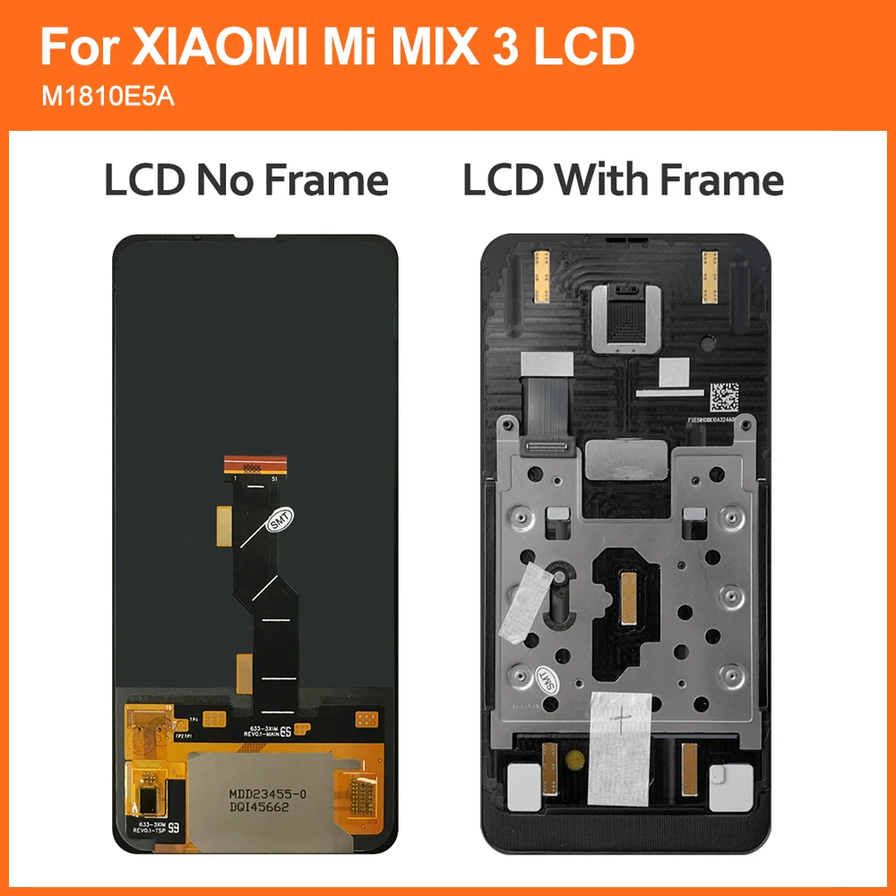 Super AMOLED Mix 3 Screen, for Xiaomi Mi Mix 3 Lcd Display M1810E5A Touch Screen Replacement with Frame Assembly for mi Mix3 lcd