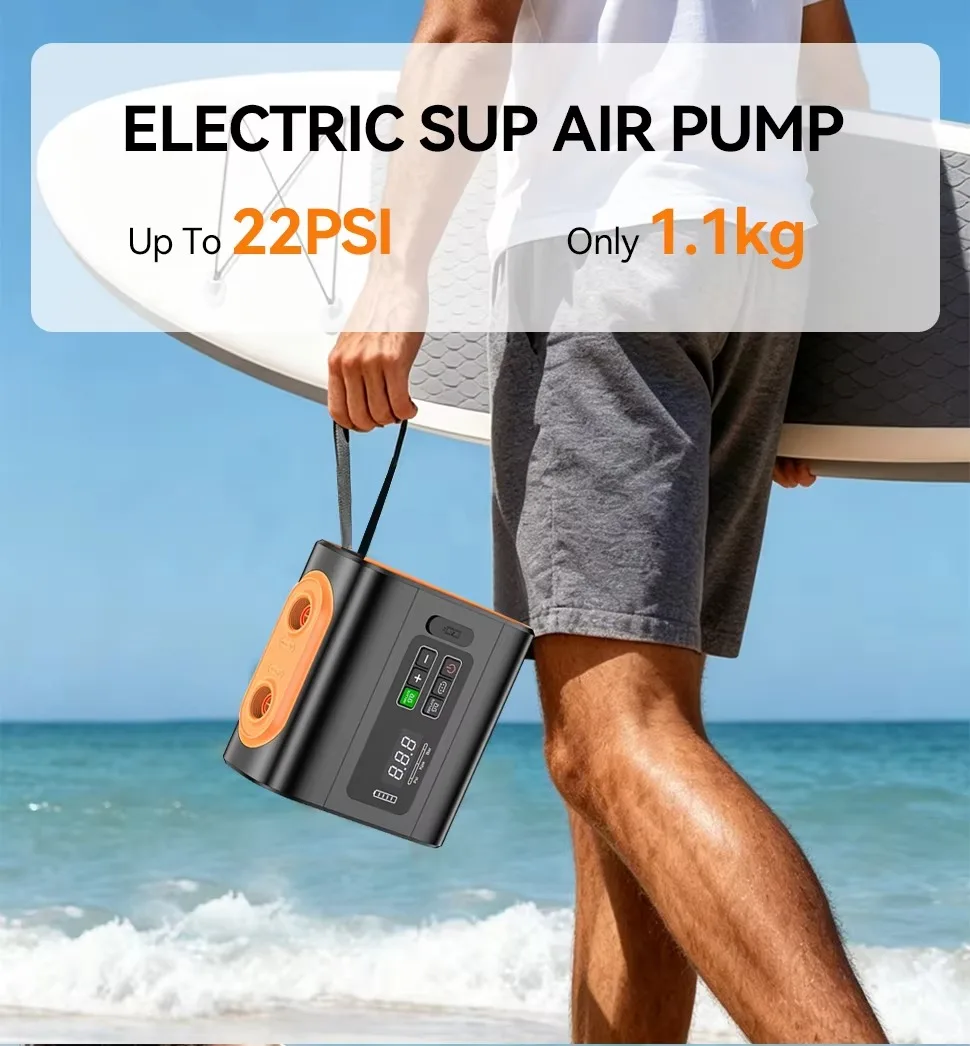 SUP-Pumpe 22PSI Hochleistungs-Outdoor-Campingpumpe für Luftmatratzen, Kajaks, Paddel, Kabellose Tragbare Elektrische Outdoor-Luftpumpe – Detail 4