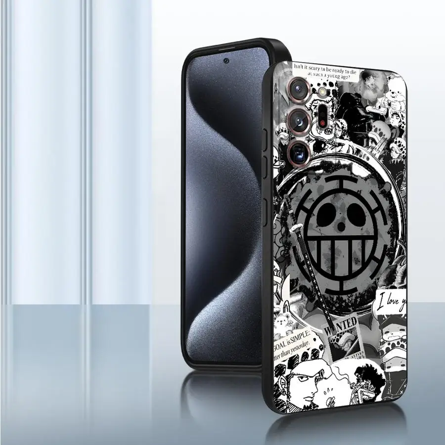 Funda de teléfono suave negra para Samsung Galaxy Note 10 Plus S9 9 S10 20 Ultra 8 S8 One Piece Luffy Comic