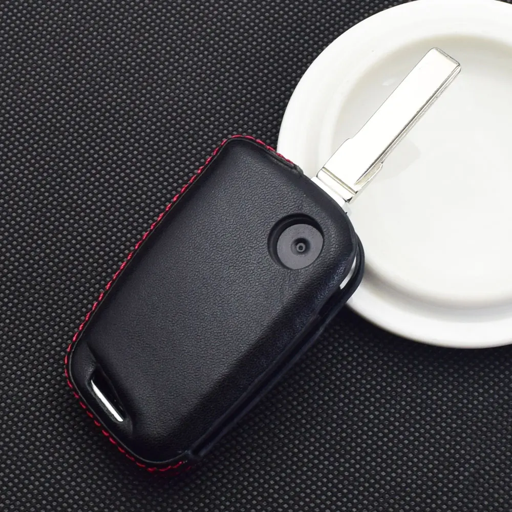 Leder Auto Schlüssel Fall Schlüsselbund Für VW Volkswagen Golf MK7 GTI Tiguan Jetta Sitz Skoda Klapp Fernbedienung Fobs Schutz Abdeckung – Detail 6