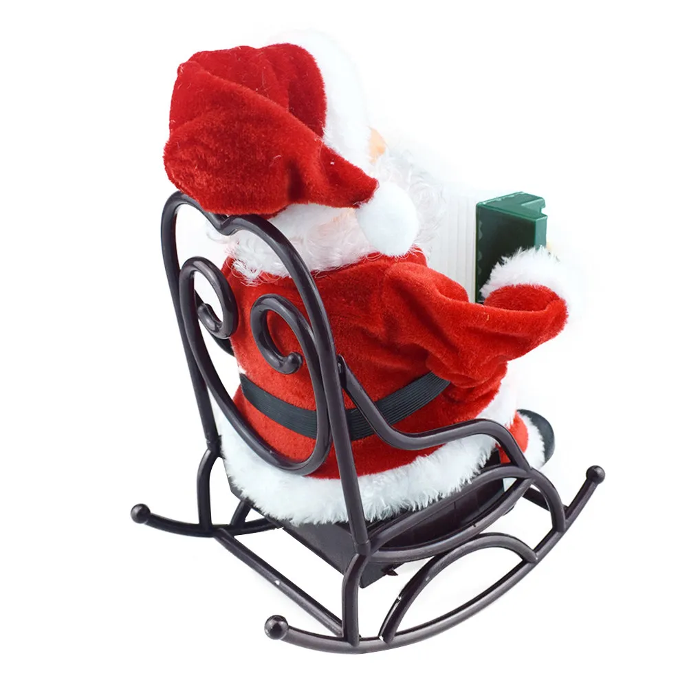 

1Pcs Rocking Chair Santa Claus Electric Christmas Music Decoration Xmas Present Indoor Kids Holiday Plaything Christmas Toy