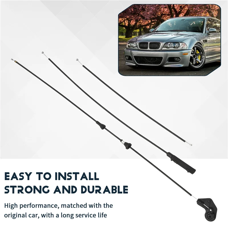 3 Buah Kabel Bowden Pelepas Kap Mesin untuk BMW E46 320I 323I 98-05 51238208442