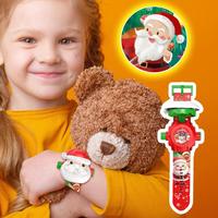 Projector Watch Toy Kids Watch 3D Santa Claus Projection Digital Watch Cartoon Light Up Watch Toy Educational Toy For Kids &