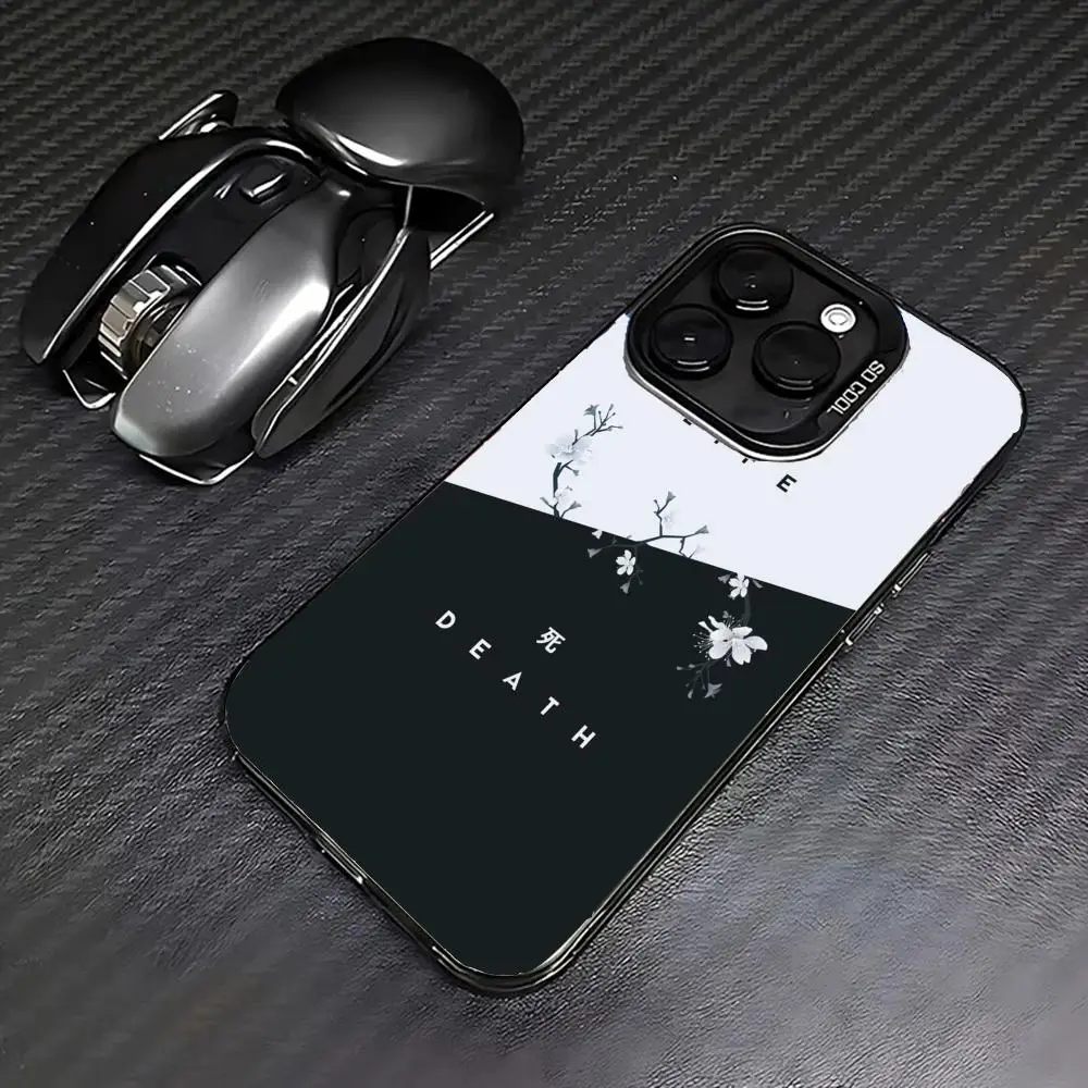 

Black white splicing design Phone Case case for iPhone17 16 15 14 13 12 11 Pro/ Max/Plus shock-proof rear cover anti-fingerprint