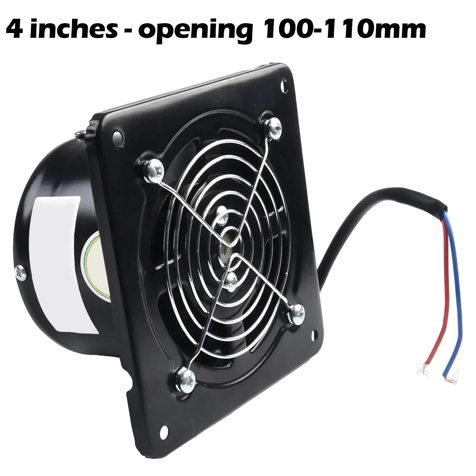 4inch Powerful Industrial Ventilation Extractor Metal Axial Exhaust Commercial Air Blower Fan For Kitchen Bedroom