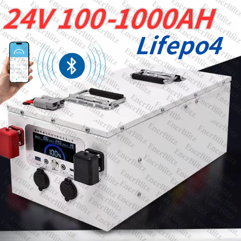 

EB Batterie Lifepo4 24V, 100Ah, 200Ah, 300Ah, 500Ah, 800Ah, 1000Ah, pour l'Extérieur, le Camping, l'Éclairage de Secours Portabl