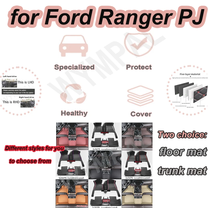 

LUXURY коврик для заднего багажника автомобиля для Ford Ranger PJ International 2006 ~ 2008 аксессуары для грузовиков с двойной кабиной интерьер ECO
