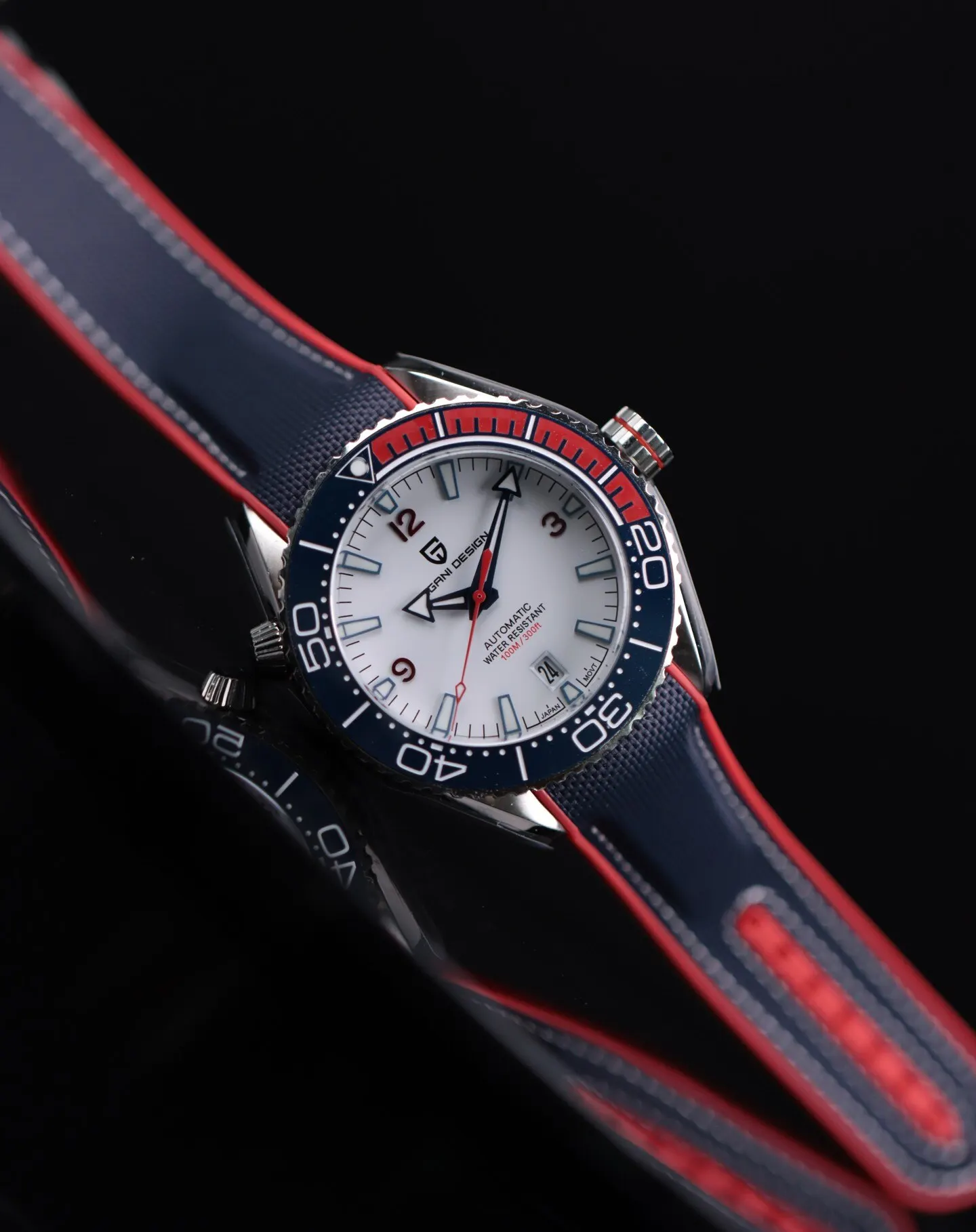 Pagani Design Klassiek Luxe Heren Automatisch Horloge Saffier Glas Mechanisch Polshorloge Rvs 100M Waterdichte Horloges
