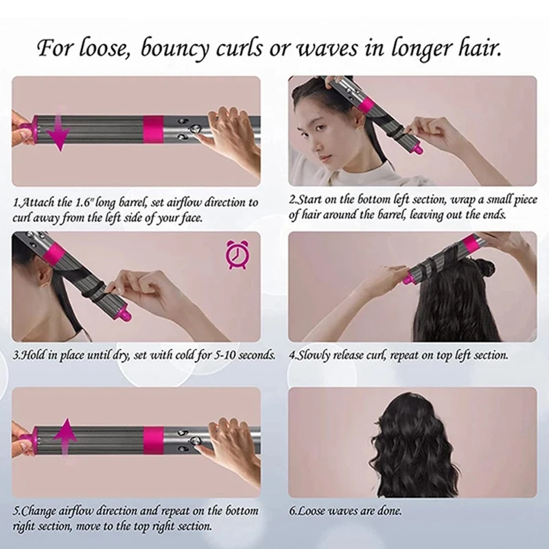 For Dyson Airwrap Hair Styler Curler Nozzle Curling Iron Accessories Curly Hair Styling Machine HS01 HS05 HD08 Parts A