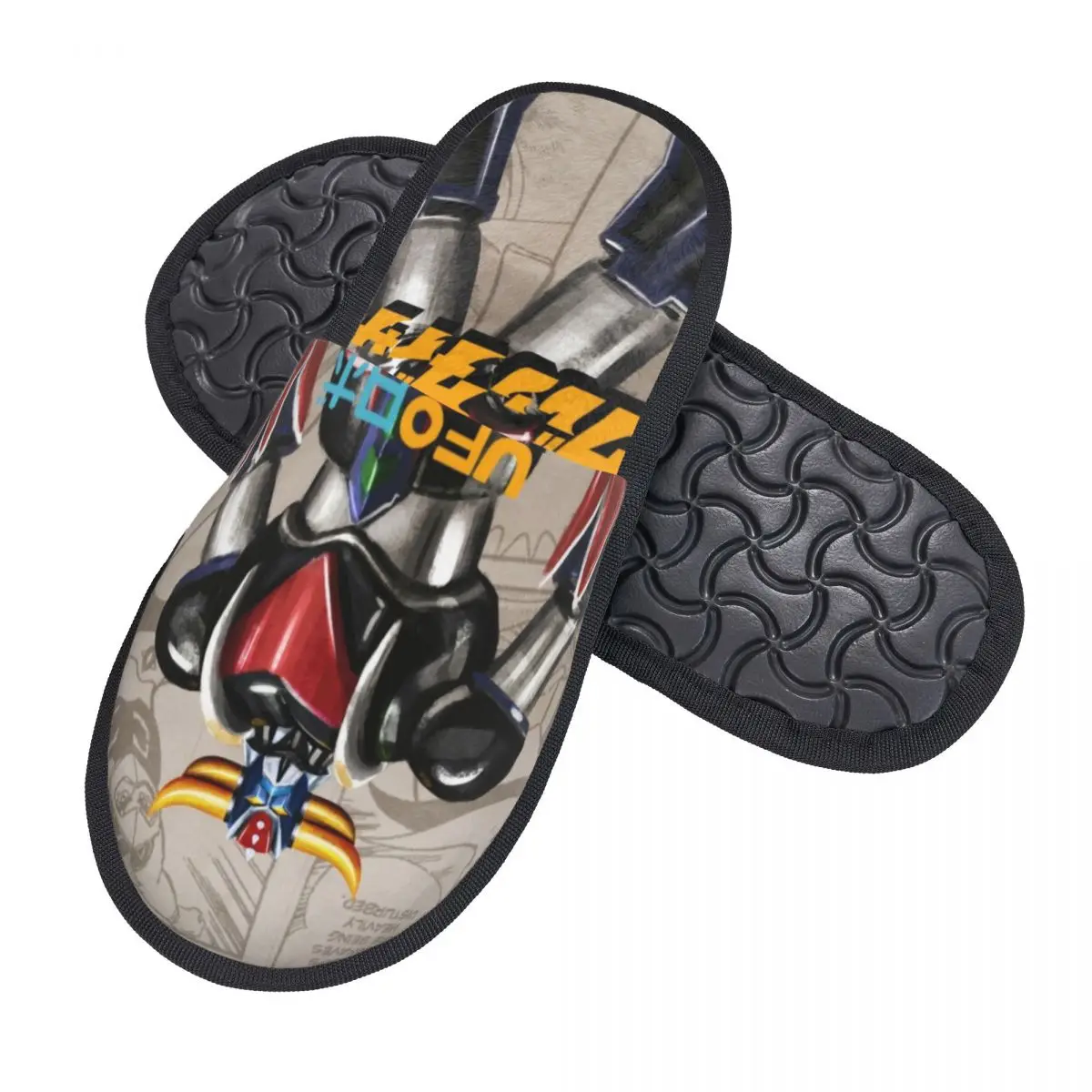 Custom Grendizer Anime Soft Memory Foam House Slippers Women UFO Robot Goldorak Comfy Warm Anti-Skid Slipper