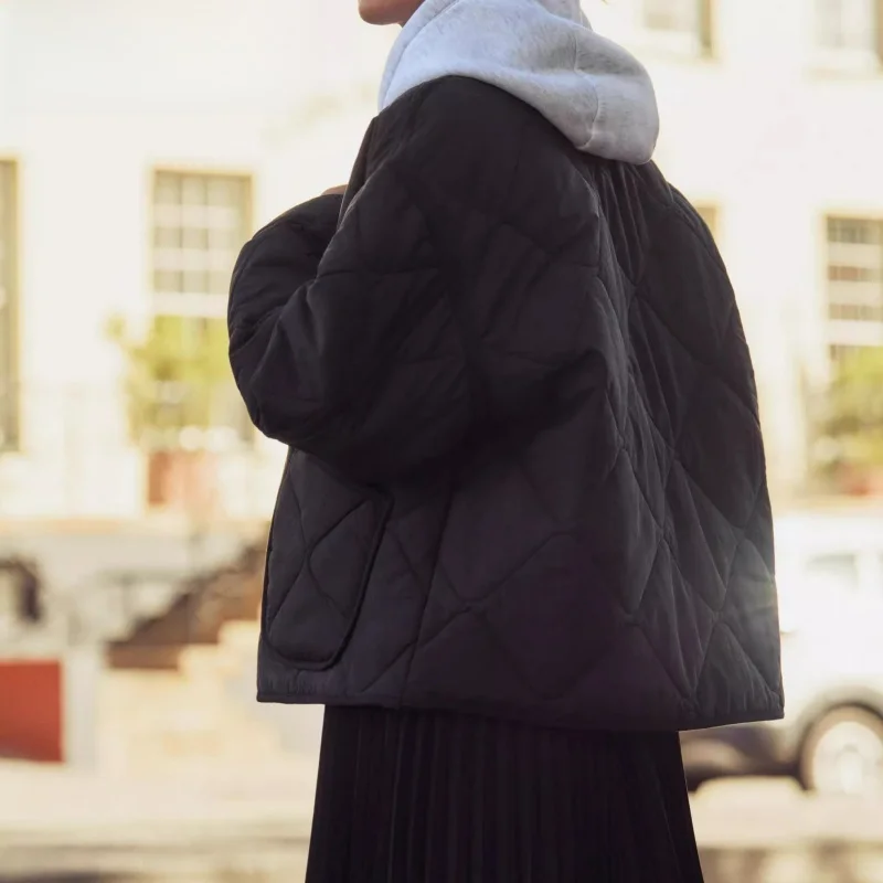 

Spring New Arrival Women's Cotton Jaet Coat Long Sve round Ne ket Warmth Outerwear Casual Comfortable Spring Jaet