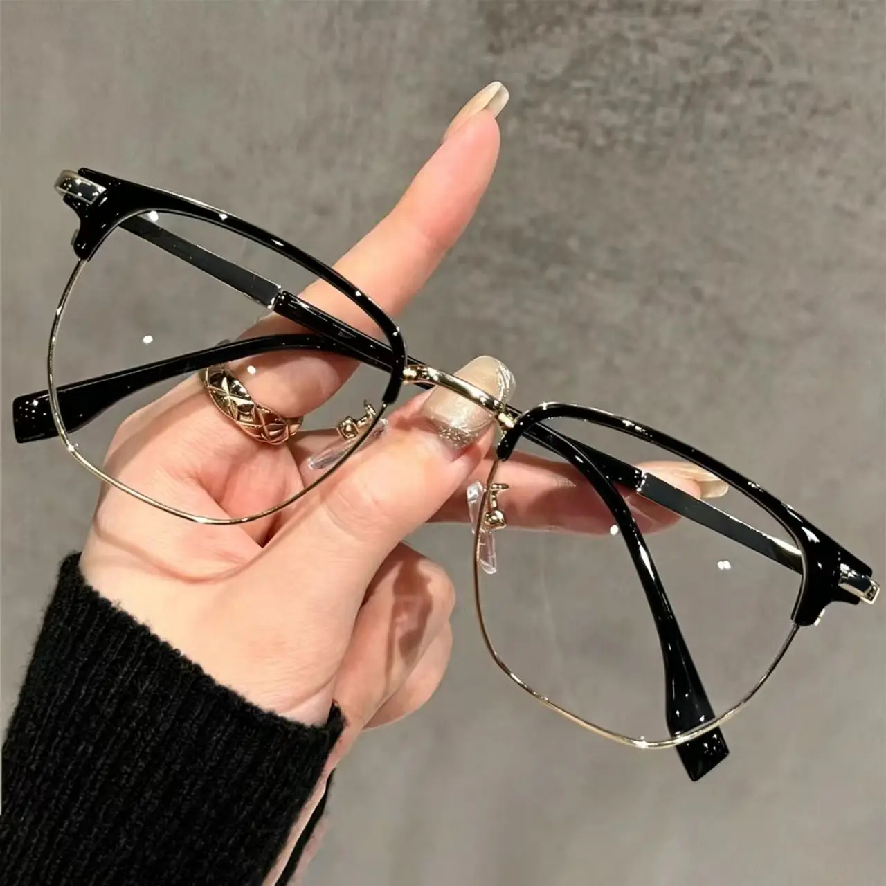 2026 Neue Unisex-Lesebrille: Vielseitige, modische Anti-Blaulicht-Brille mit Augenbrauenrahmen, 1 Stück – Detail 2