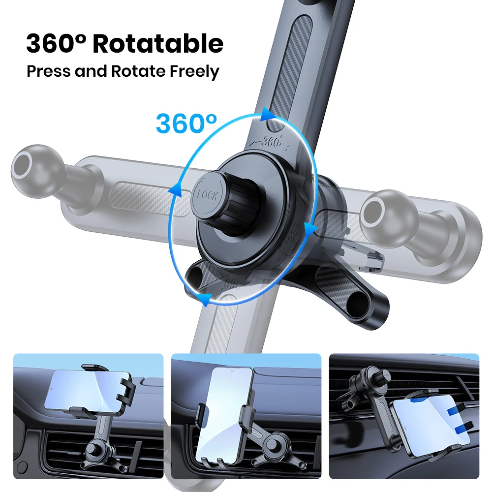 TOPK Car Phone Holder Air Vent Mount for Big Phones Thick Case Friendly iPhone 15 14 13 Pro Max Samsung S24 S23 Ultra Heavy Duty view 4