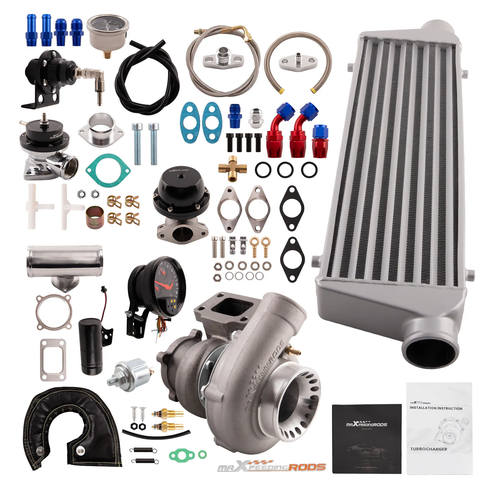 

Universal Turbo Kits for 2.5-6.0L Engines GT3582 Turbo+Wastegate+BOV+Intercooler
