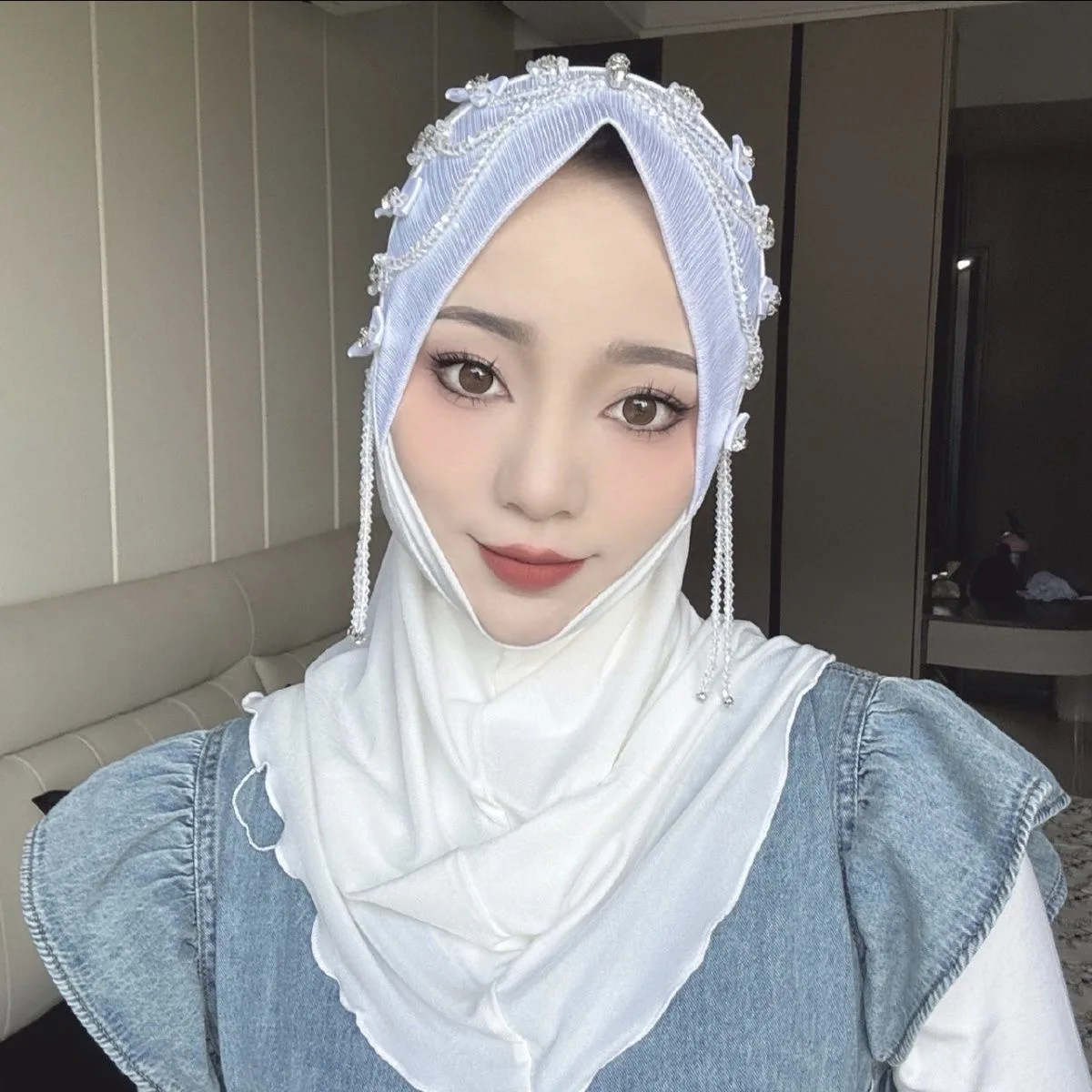 Luxo Borlas Cachecol para Mulheres Muçulmanas, Hijab, Xale, Lenço, Malásia, Oração, Kufi, Islam, Arábia Saudita, New Fashion, Frete Grátis, 05209