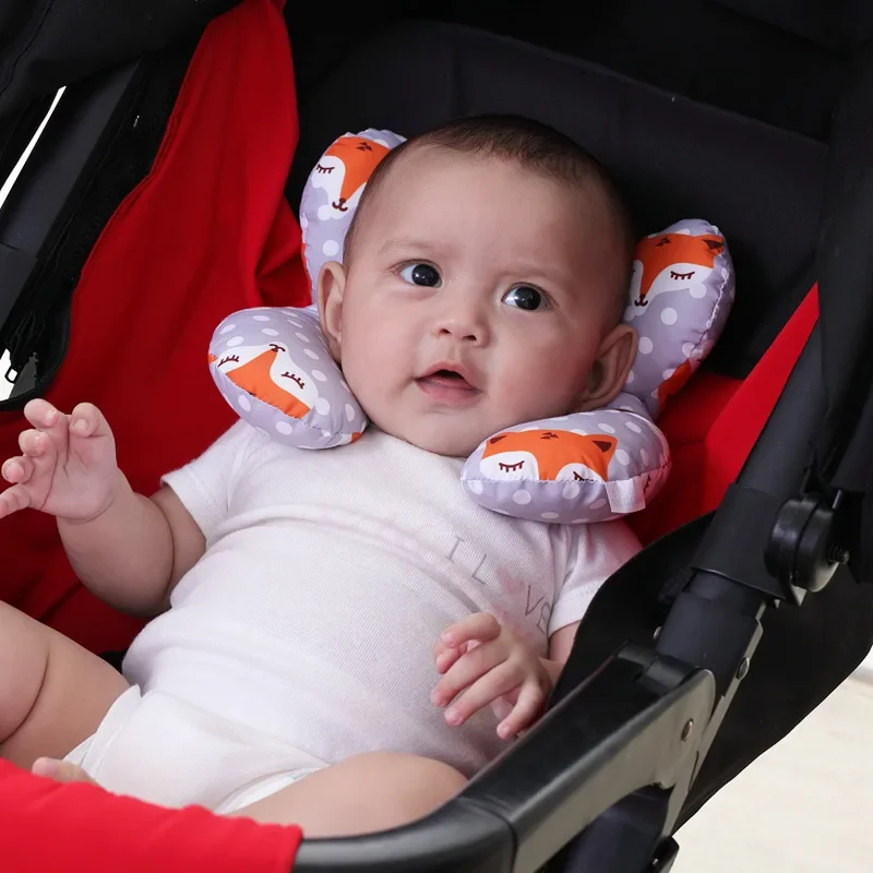 Almohada para bebé, asiento de coche de viaje, soporte para cabeza y cuello, reposacabezas en forma de U, cojín para niños de 0 a 3 años