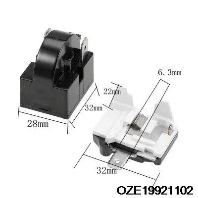 Refrigerator PTC Starter Relay 22 Ohm 4 Pin +Compressor Overload Protector 1/2HP
