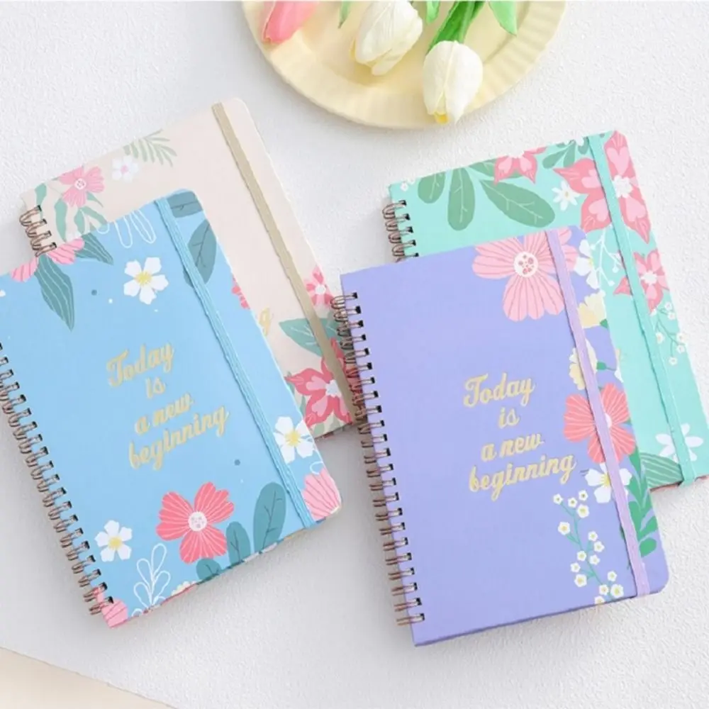 80 folhas a5 inglês bloco de notas impressão floral para fazer lista bobina caderno portátil gerenciamento de tempo agenda planejador bloco de notas estudante