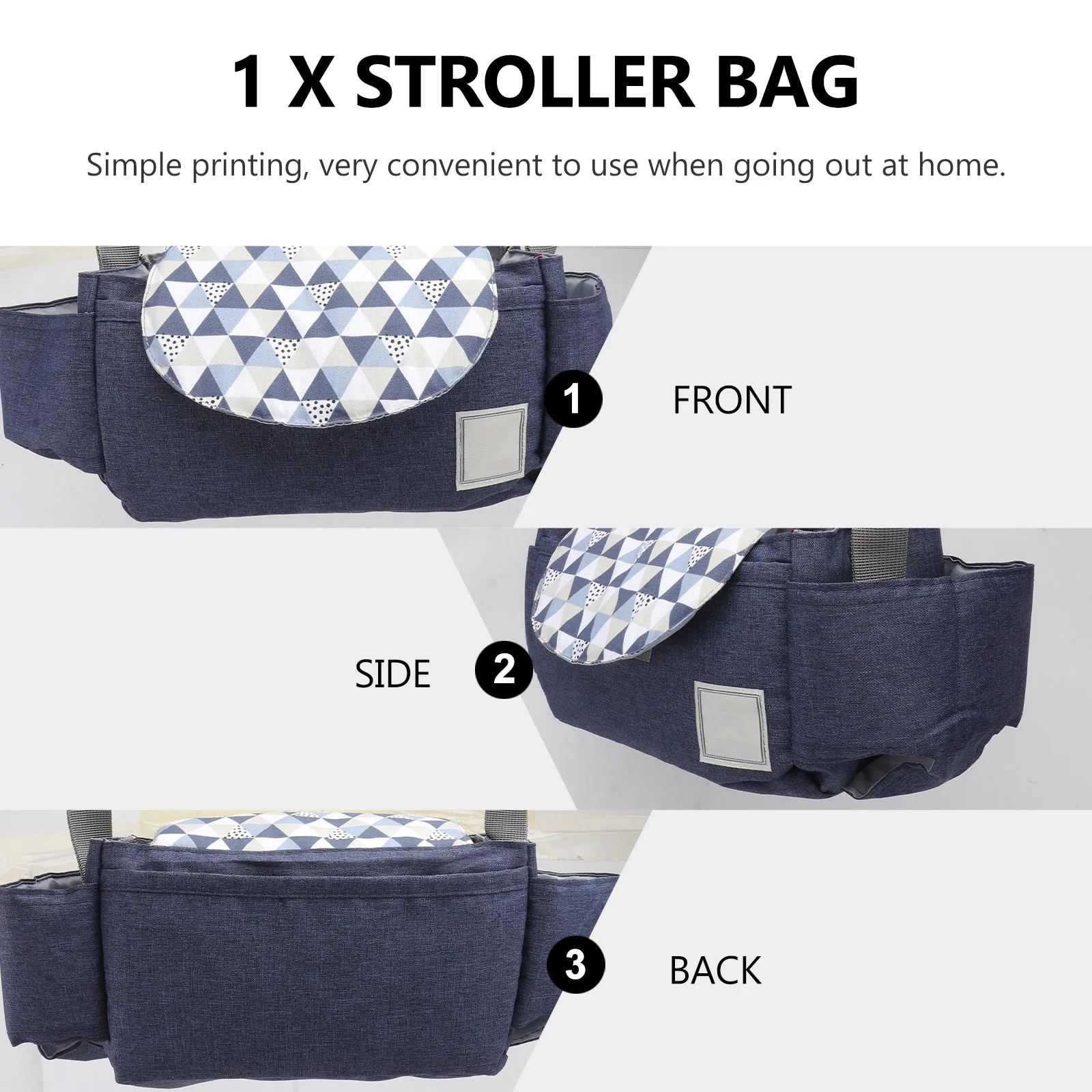 Bolsa multiuso durável para carrinho de bebê, organizador simples para produtos de bebê, fácil de limpar e fixar, bolsa suspensa para carrinho
