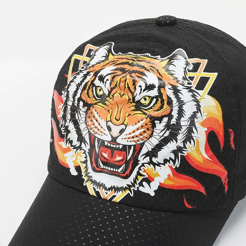 Scream tigre rugido bonés de beisebol das mulheres dos homens ao ar livre viseiras de golfe boné padrão animal chapéus de sol chapéu de algodão snapback hip hop gorra