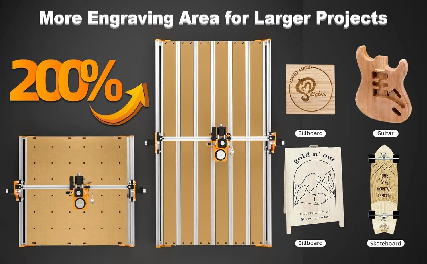 FoxAlien 4080 Extension Kit with Upgraded Hybrid Spoilboard for Masuter Pro CNC Router Machine Working Area Extend