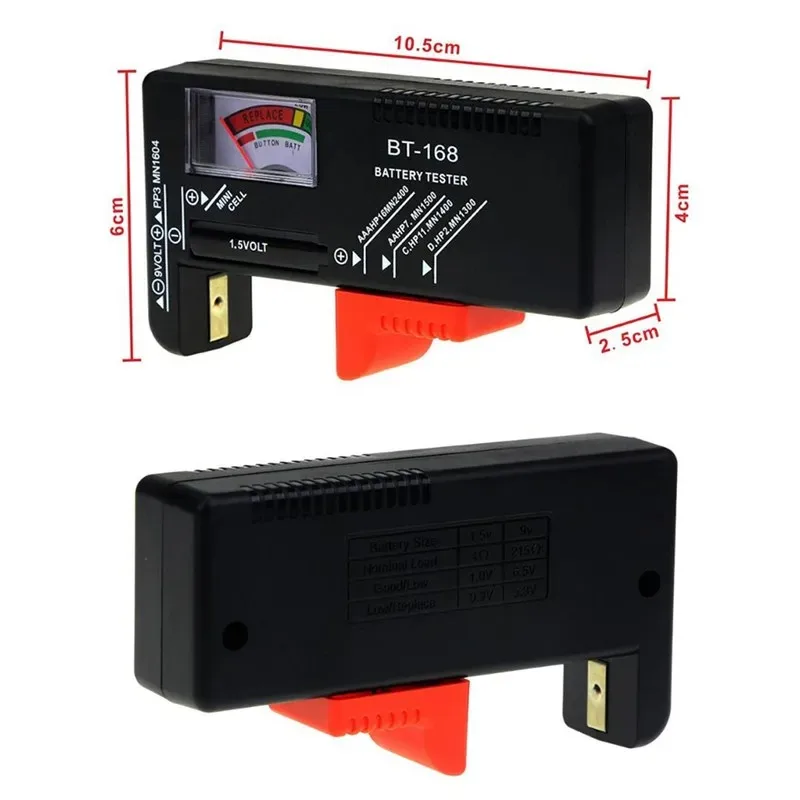 Universal BT168 Digital Tester Volt Checker for AA AAA 9V Button Multiple Size Voltage Meter Tools BT168 Without Battery