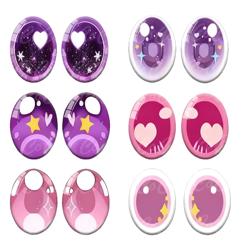 6 pares de ojos de muñeca de cristal ovalados de 8x10-20x30mm, globos oculares artesanales DIY, muñecas para niños, ojos de animales, accesorios de gemas del tiempo
