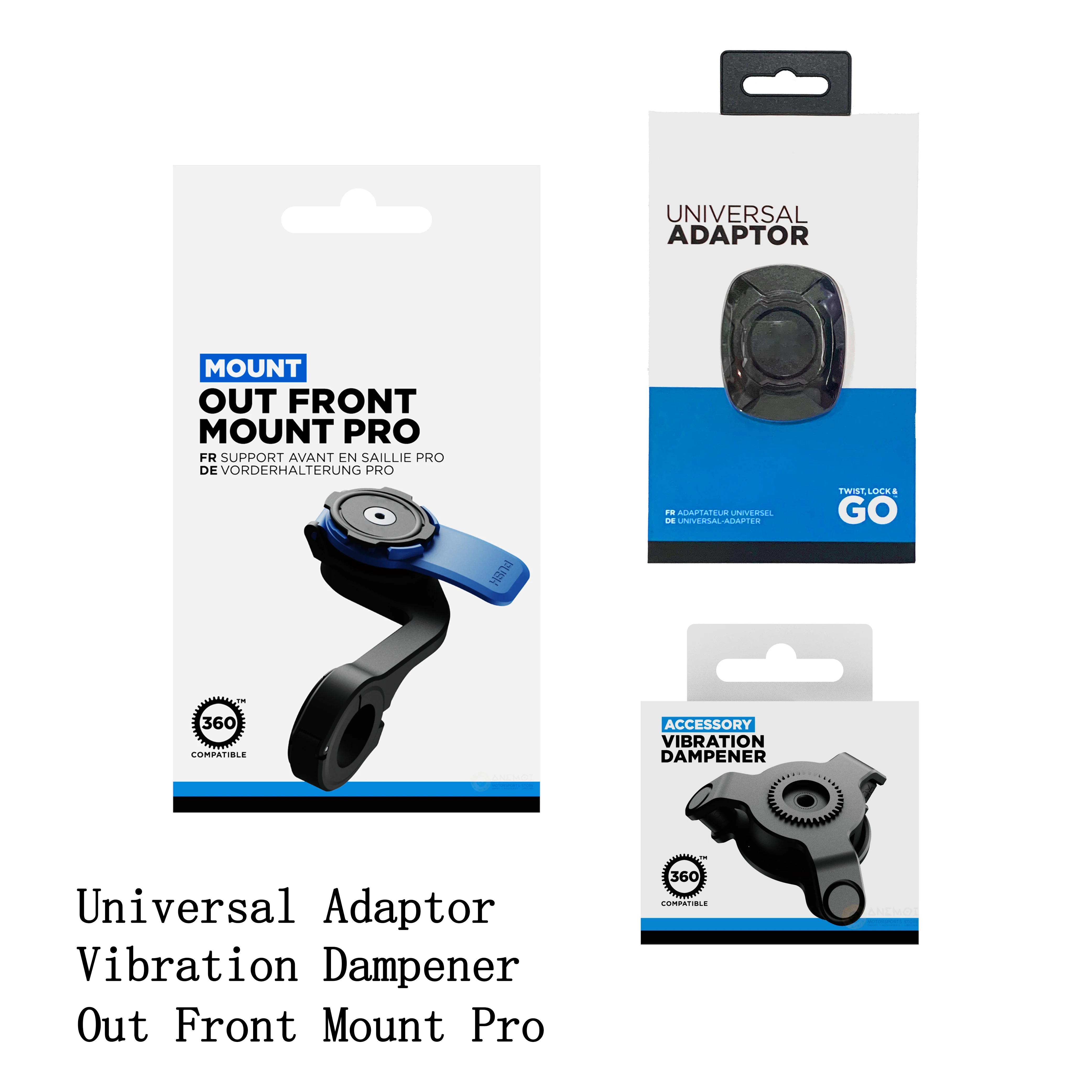 

Motorcycle Phone Mount Kit-Out Front Mount Pro Universal Adaptor Vibration Dampener