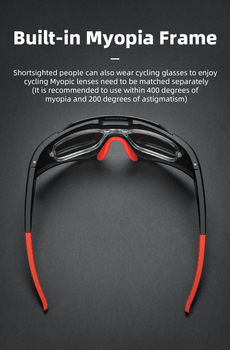 ROCKBROS Fahrradbrille Photochrome Fahrradsonnenbrille Brillen UV400 Sonnenschutzbrille Photochrome Linse Fahrradbrille – Detail 8