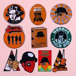 Horror Movie Clockwork Orange Enamel Pin Metal Badge Men's Backpack Pin Brooch Movie Lover Jewelry Accessories Gift