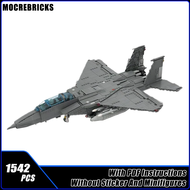 

MOC Building Blocks Military Attack Fighter F-15E Support Aircraft Assembly Model Creative Kid's Technology Toys DIY Gifts Sets