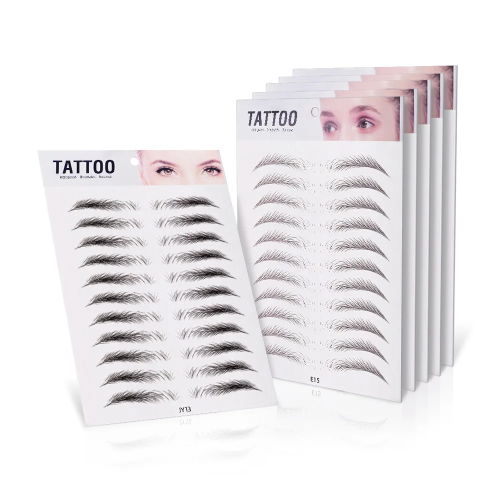 Hot Selling 6D Eyebrows Sticker 4D Hair Like Eyebrow Makeup Waterproof Easy To Wear Lasting Natural Eyebrow Tattoo Stickers