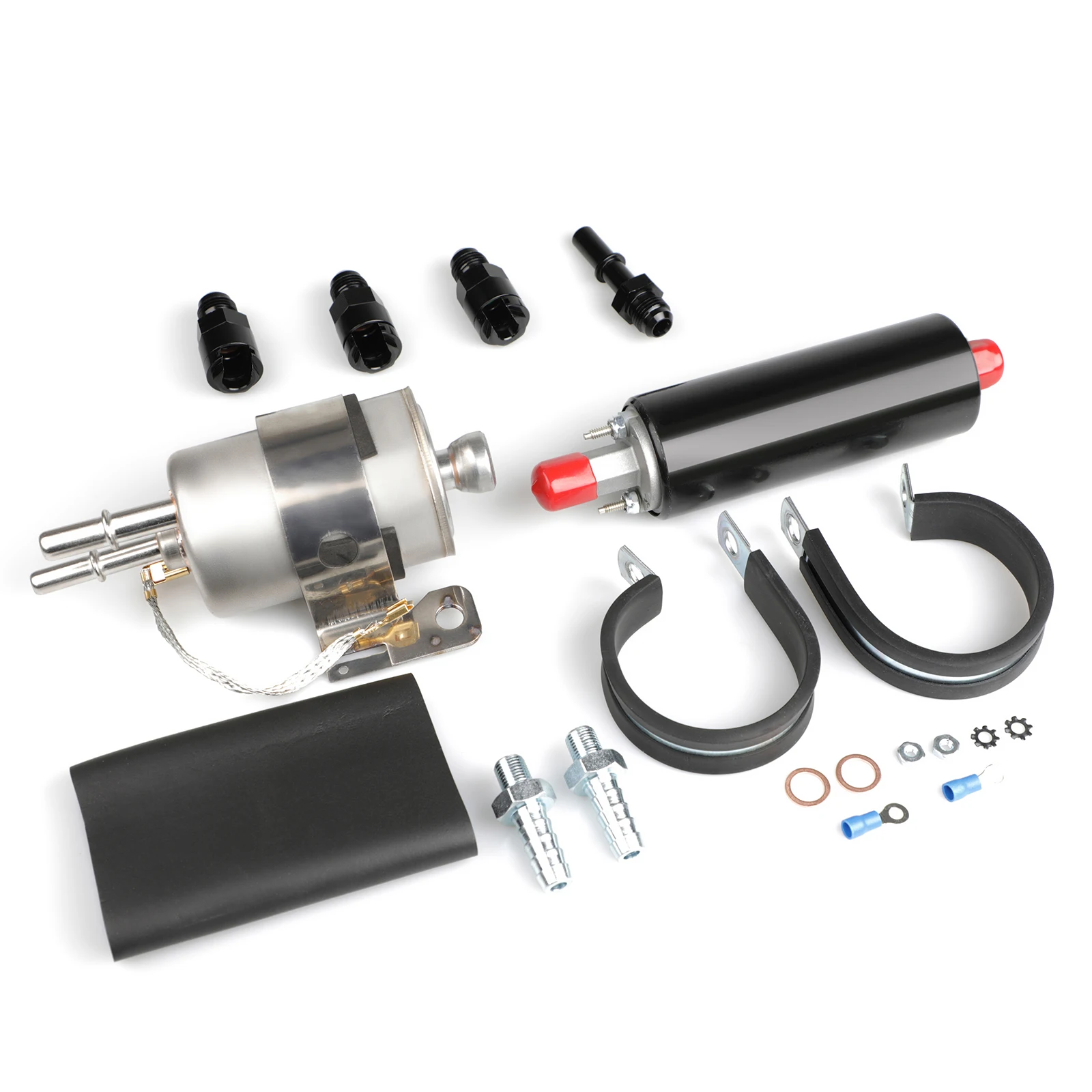 

Universal High Flow Pressure External Inline 255LPH Fuel Pump GSL392 28-3012 6AN Fittings Kit