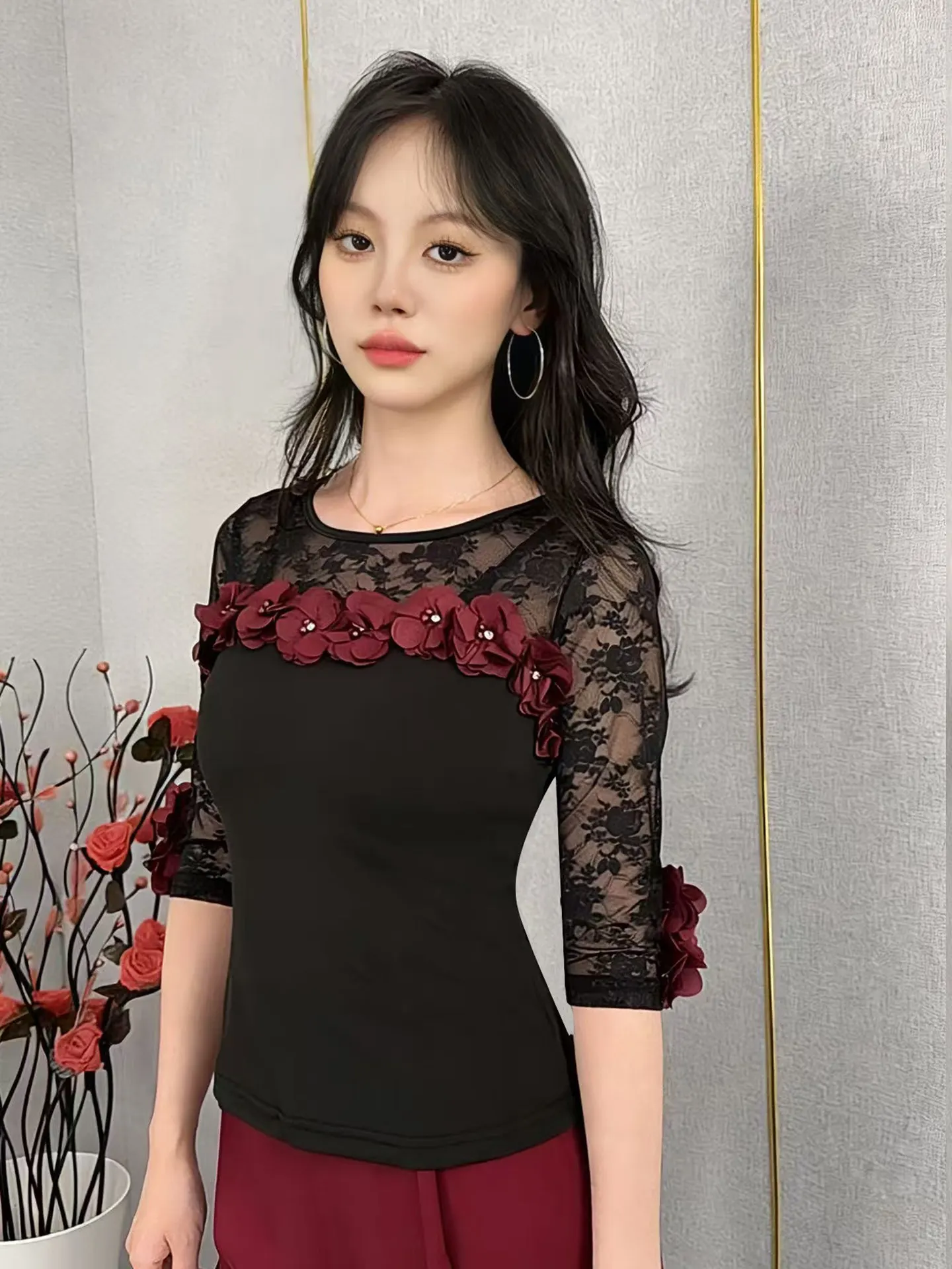 nouveau-haut-a-manches-mi-longues-en-dentelle-rose-pour-femmes-ideal-pour-la-danse-latine-la-danse-standard-nationale-le-tango-et-la-danse-de-salon-moderne-reference-dql12646