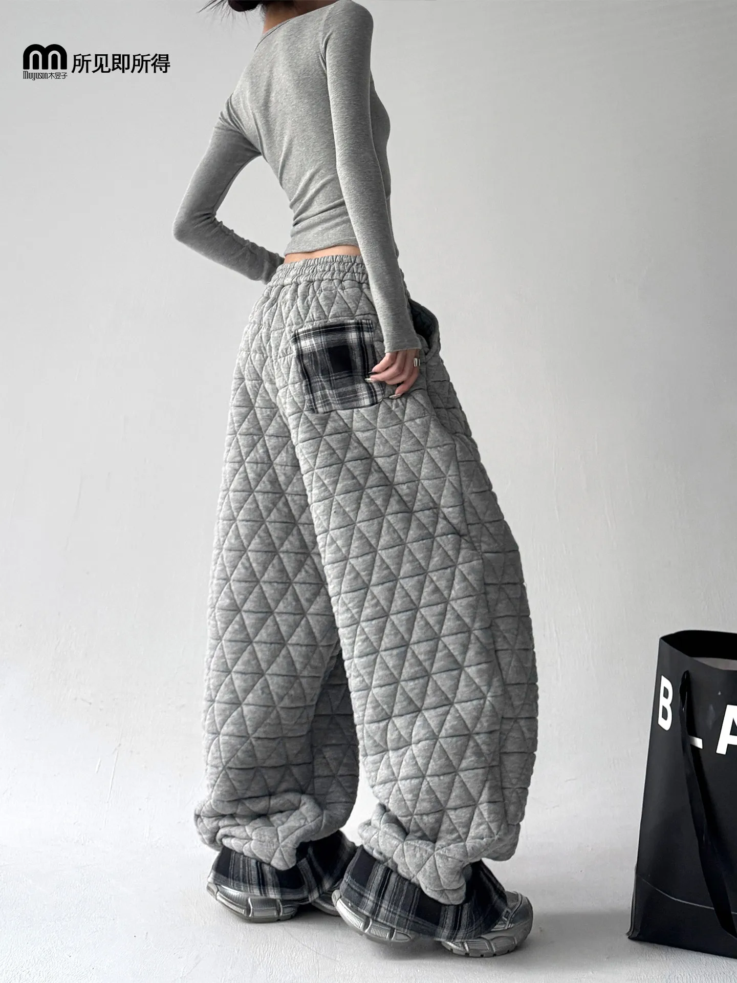 Women Baggy Gothic Pants Harajuku Streetwear 90s High Waist Baggy Pants Y2k 2000s Pants Vintage Wide Trousers Clothes