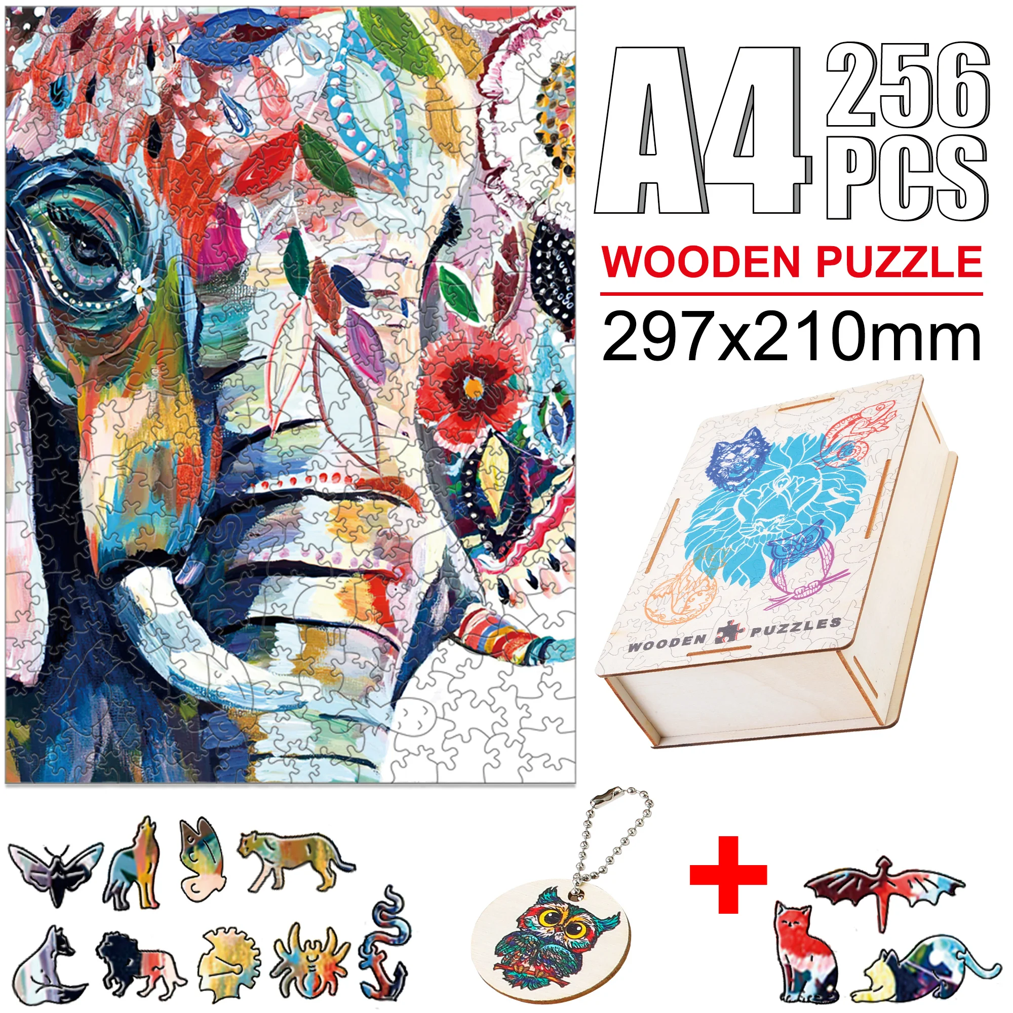 Challenging Irregular Shape Wooden Animal Jigsaw Puzzles Decompression Toys For Adults Kids Charming Family DIY Wood Drawings