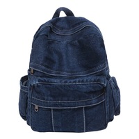 Vintage Denim Tote Bag Women Large Capacity Shoulder Crossbody Bag Casual Retro Jean Purse Unique Design Handbag