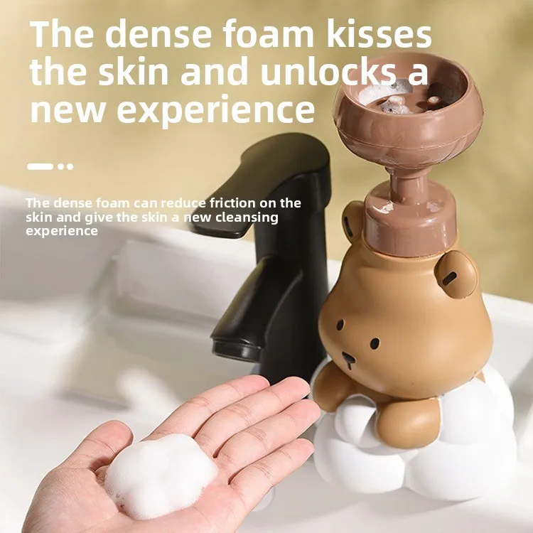 

Korean Style Cloud Bubble Bear Press-to-Foam Dispenser - Foamer Bottle for Dish Soap/Hand Soap/Facial Mousse