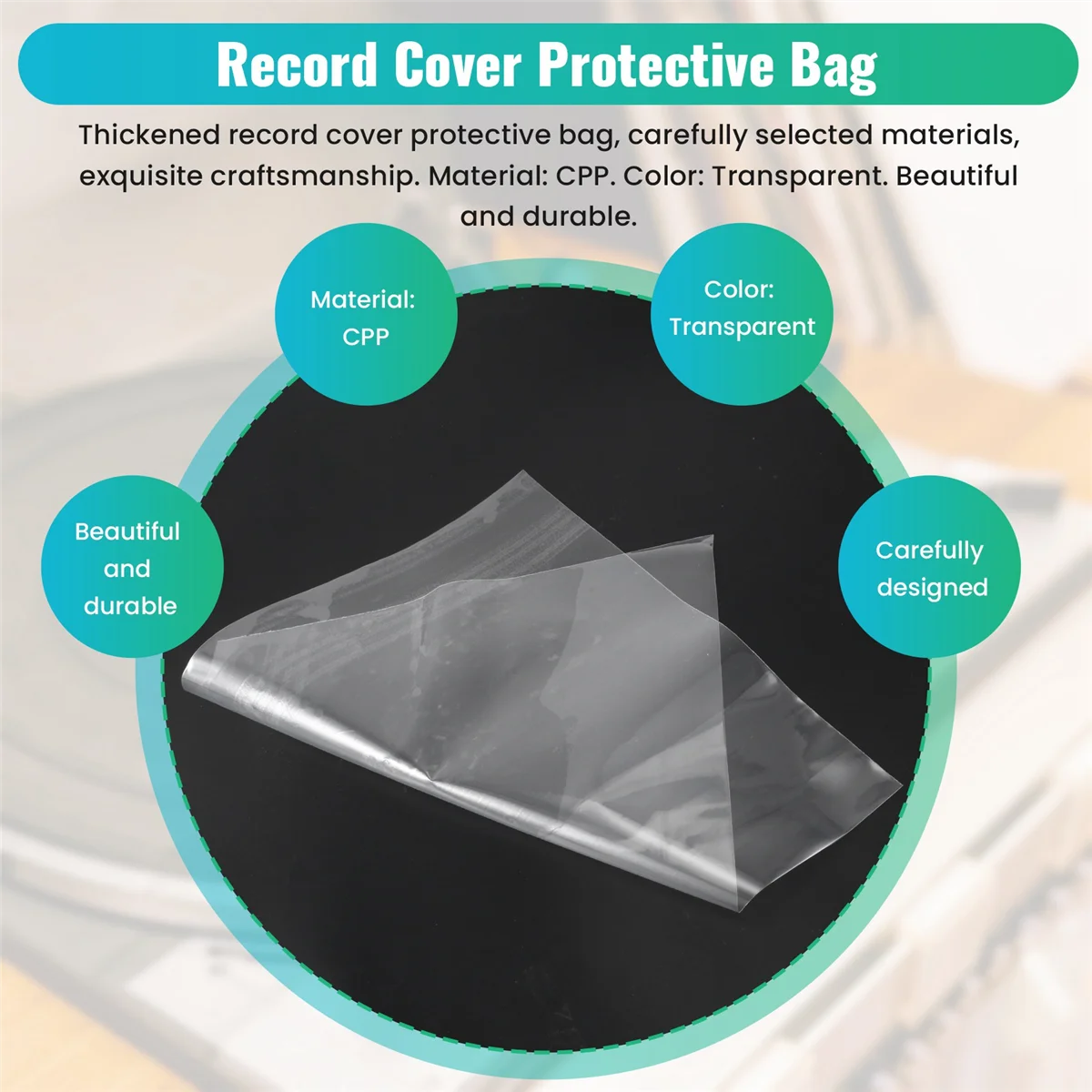 Supernew 30 Flat Open Top Bag 6.7Mil Strong Cover Plastic Vinyl Record Outer Sleeves for 12 Inch Double / Gatefold 2LP 3LP 4LP