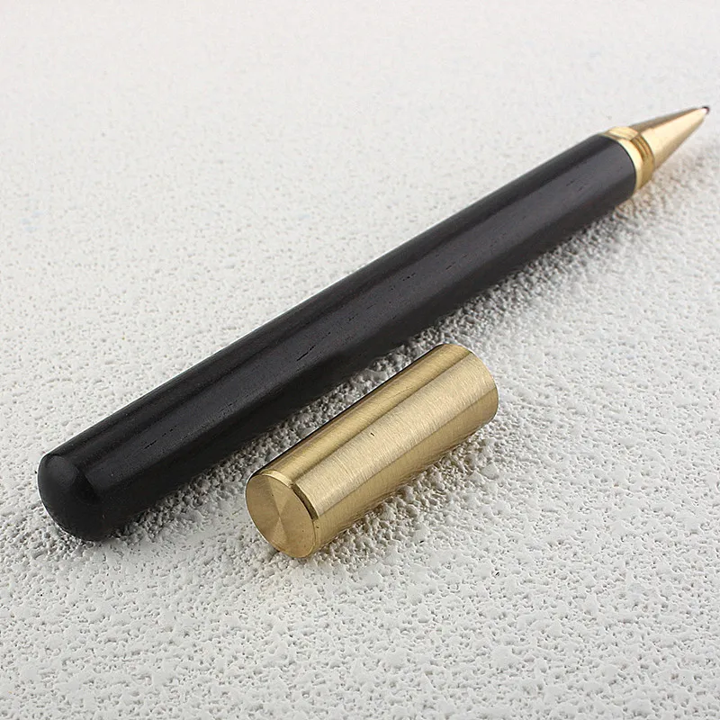 Vintage Wood Body Ballpoint Pen Brass Ball Roller Pen Metal Cap Ball Pen Stationery School Business Gifts Supplies image 2