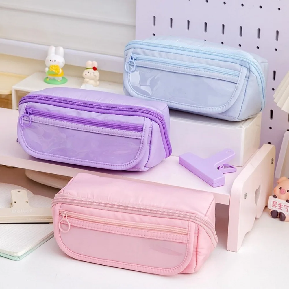 Prism Shape Large Capacity Pencil Case Ten layers Pen Pouch Stationary Pen Storage Bag Portable Durable Korean Pen Pencil Bag