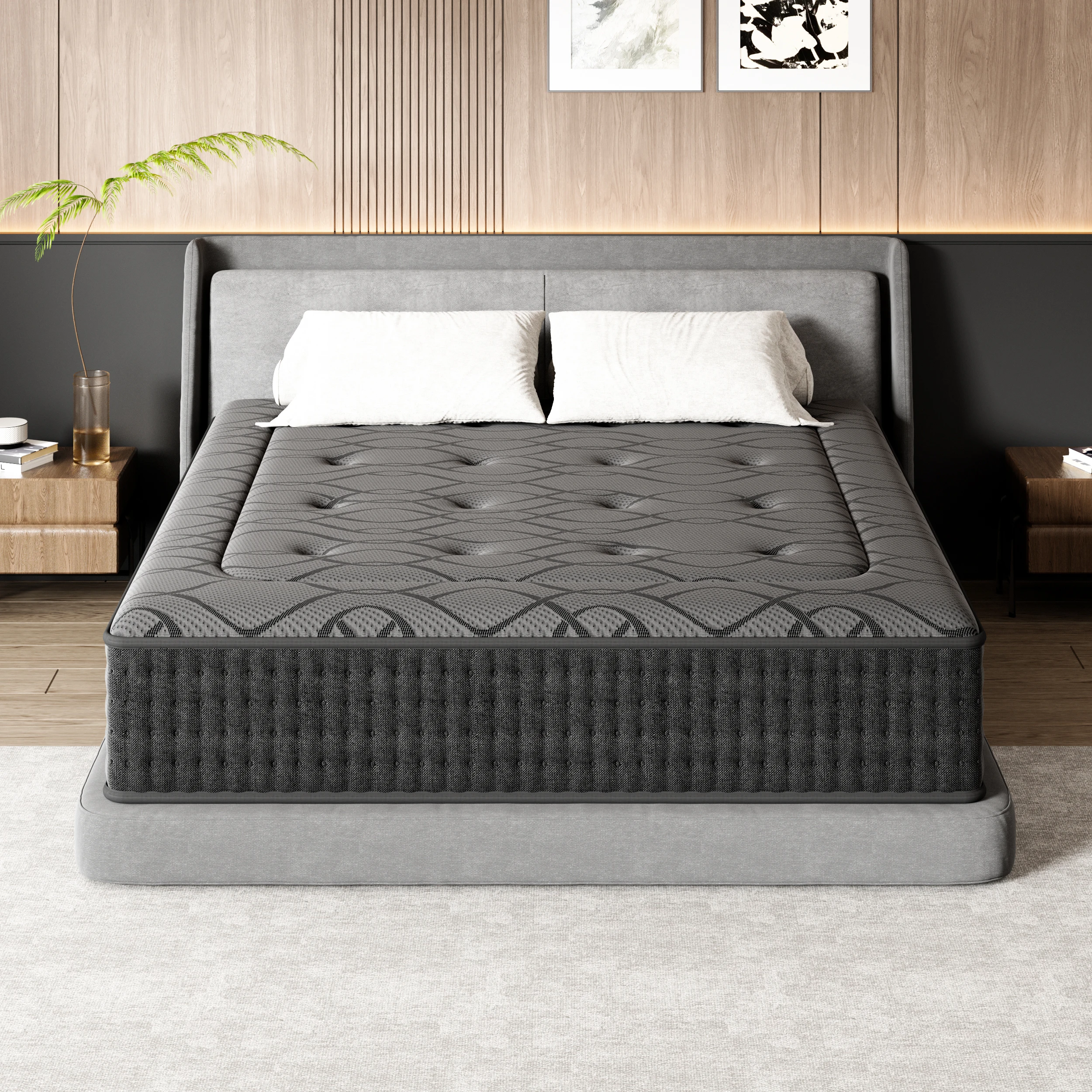 Matratze 140x200 cm, Höhe 30 cm, Taschenfederkern & Memory Foam Matratze, Federkernmatratze, Mittelhart, 7-Zonen, Perfekte Unterstützung, Vakuumverpackt, Öko-Tex Zertifiziert