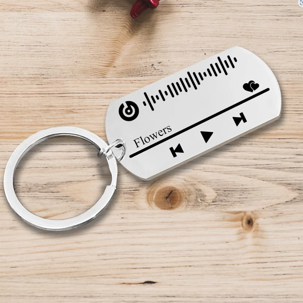 Personalized And Customized Music Code keychain, Laser Carved Music Songs, Find Unique Songs in Your Heart, Exquisite keychain